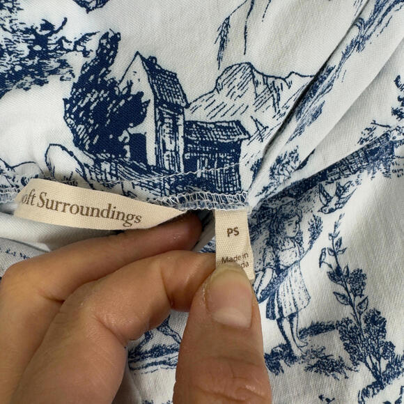 Soft Surroundings Pants Women PS Petite White Nature Print Chino Skinny Mid Rise - Picture 6 of 8